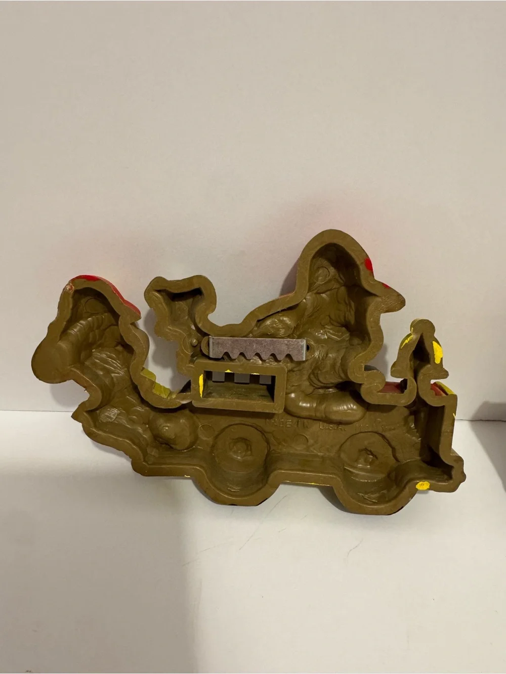 Vintage Homco Firefighter Teddy Bear Fire Truck Set Plastic Wall Plaque Decor